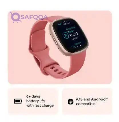 Fitbit Versa 4 Health & Fitness Smartwatch with Built-in GPS, Up to 6+ Days Battery Life, Pink Sand, Compatible with Android & iOS