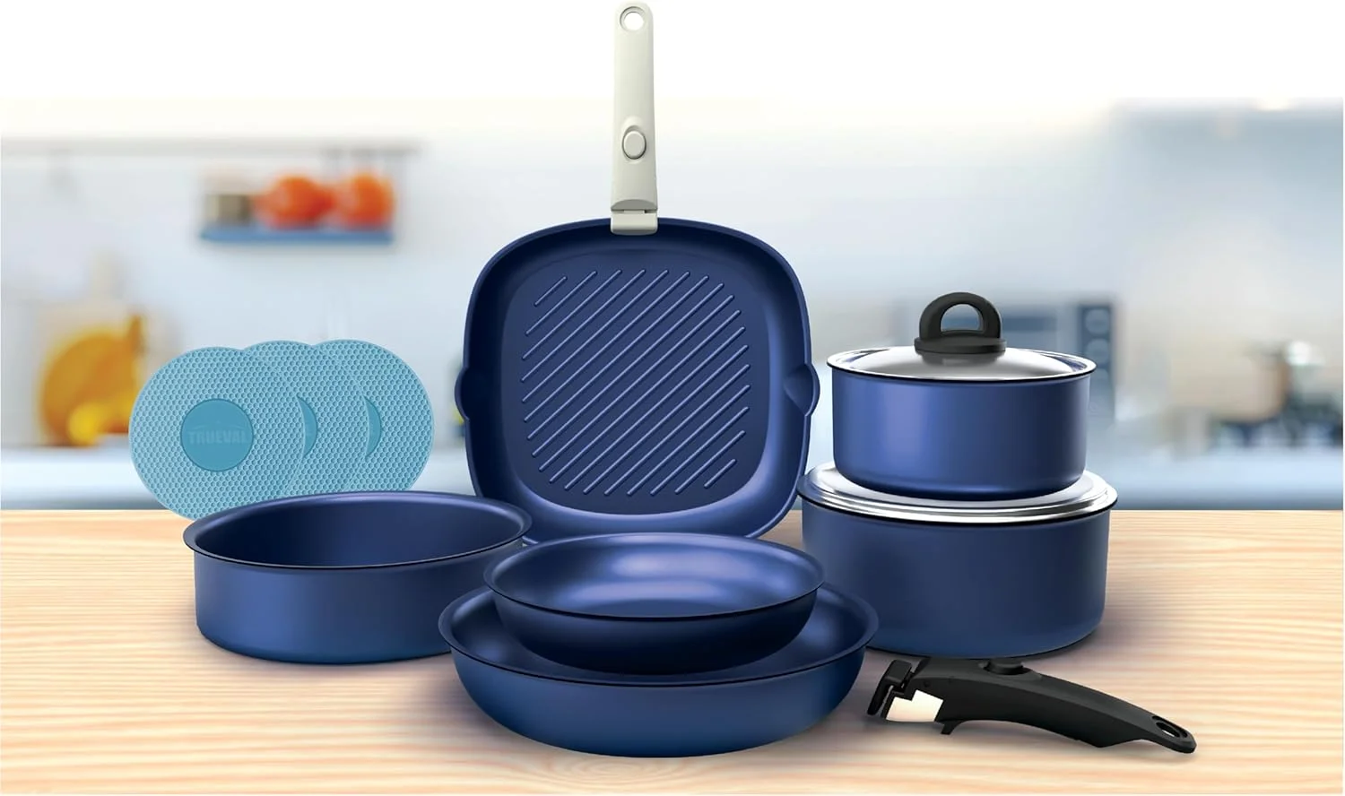 Trueval Non-Stick Cookware Set -15 Pieces
