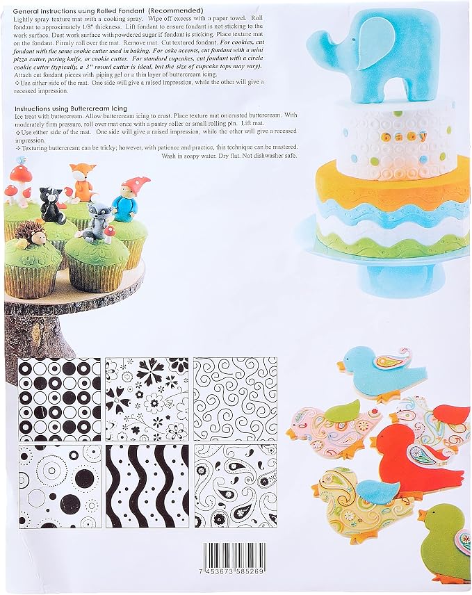 Embossed Cake & Cookie Decorating Mat 7 × 10 cm