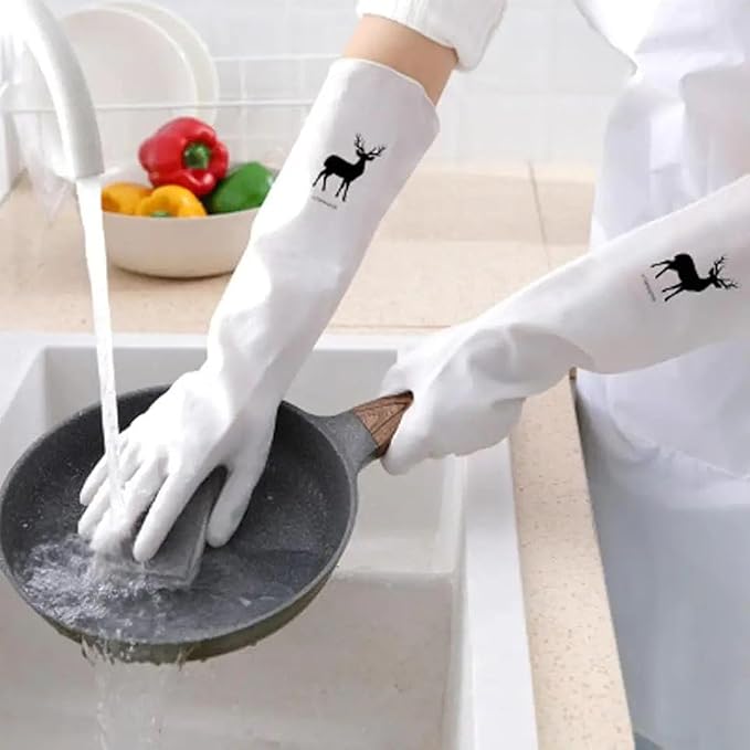 Daga Rubber Waterproof Dishwashing & Kitchen Cleaning Gloves
