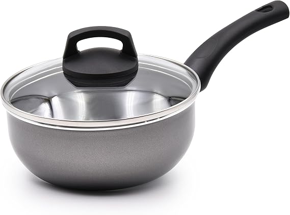 Celar Aluminium Saucepan with Lid – Non-Stick, Soft Touch Handle (Made in Portugal)