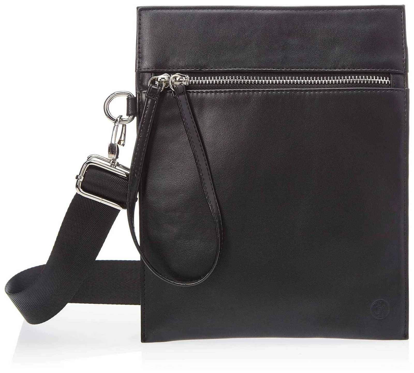 EDITORA 34 Men Crossbody Bag Black Small Logo Zipper One Size