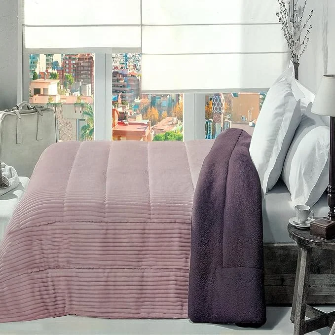 Family Bed 2-Piece Fur Comforter Se-1.60x 2.40