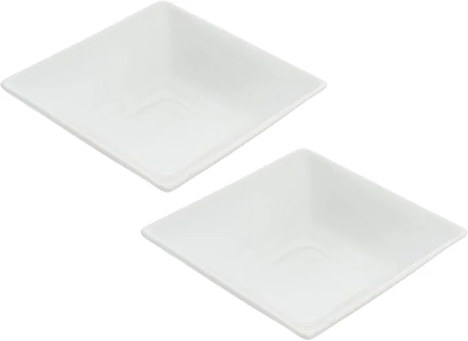PI Porcelain 2-Piece Square Bowls Set  Porcelain 13.5 x 13.5 x 4 cm