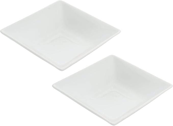 طقم أطباق تقديم مربعة من البورسلين مقاس 13.5×13.5×4 سم مكون من قطعتين من PI Porcelain