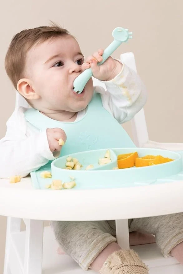 Wee Baby Silicone Spoon and Bib Set for Kids