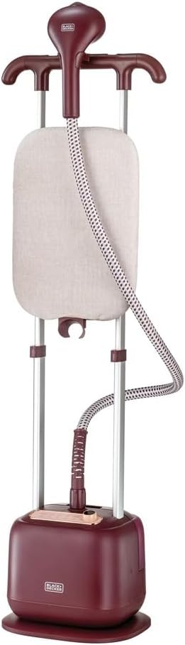 BLACK+DECKER Garment Steamer 2400W Twin Pole GSTD2450-B5 Dark Red - Damage Box