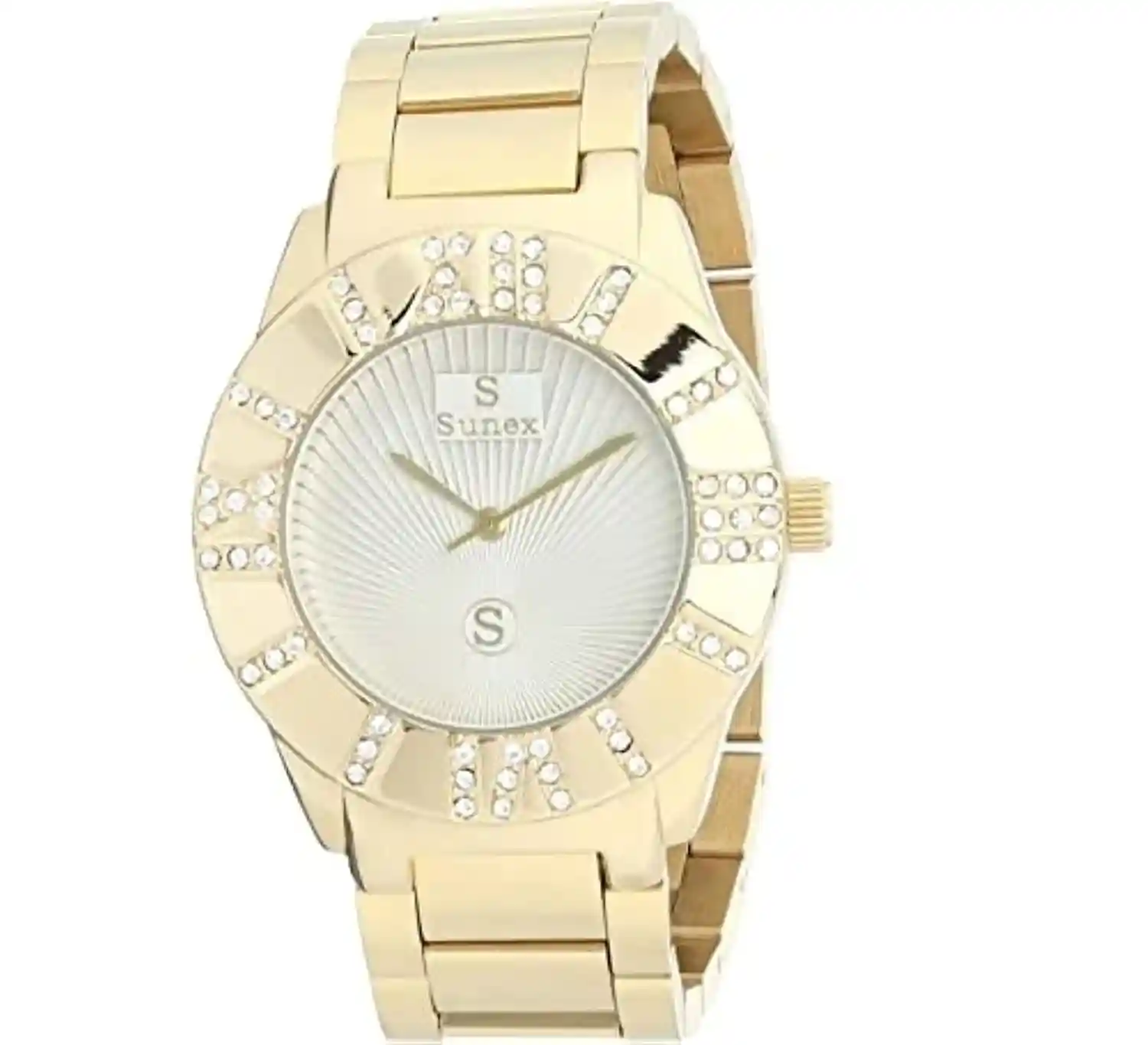 Sunex Women’s Casual Analog Watch Stainless Steel Gold Tone Elegant Fashion Wrist Watch Classic Design Daily Wear Dress Watch