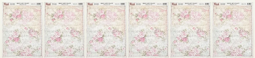Music Notes Rice Paper with Floral Design