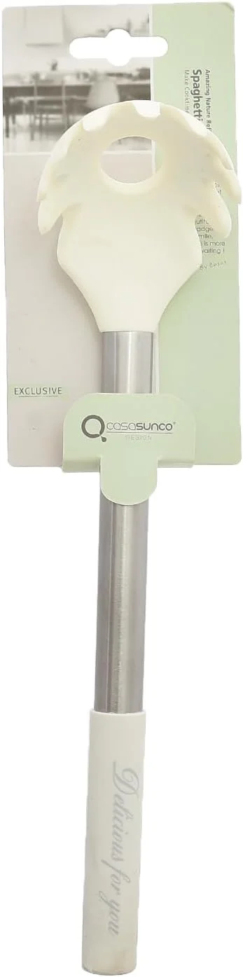 Danny Home Silicone Pasta Spoon with Stainless Steel Handle