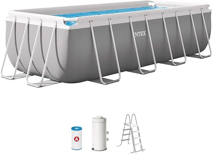 Intex Prism Frame Rectangular Swimming Pool Set with Filter Pump - 4.00m x 2.00m x 1.00m