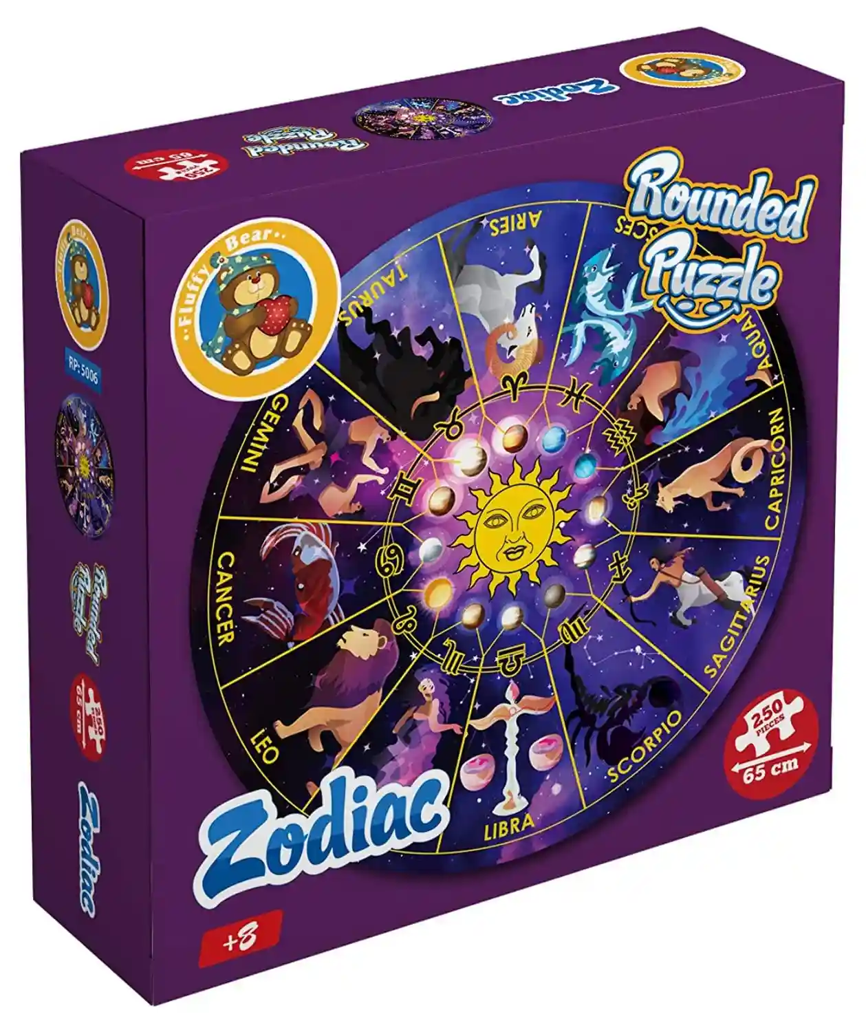 Fluffy Bear RP-5006 Zodiac Round Puzzle 250 Pieces Multi Color