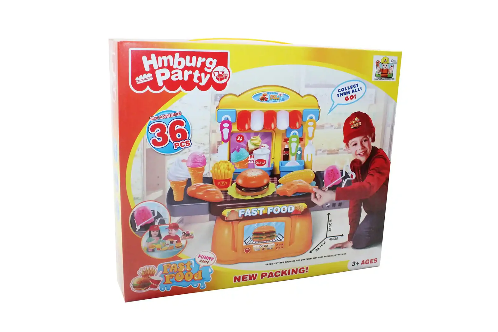 Kids Hamburger Kitchen Toy Pretend Play Set Educational-Damage Box