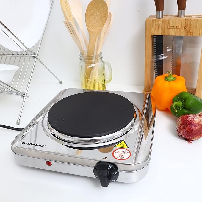 Olsenmark 1500W Single Electric Hot Plate with Thermostat
