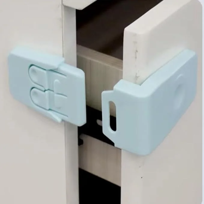 Child Safety Lock for Cabinet Plastic Adhesive for Drawer/Refrigerator/Cabinet/Door/Sliding Door | Child Furniture Safety Lock 7pcs