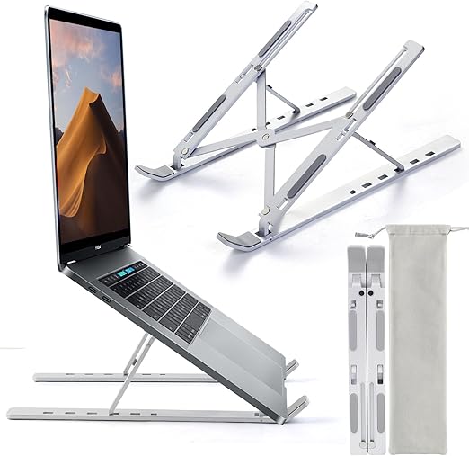 SKY-TOUCH Adjustable & Foldable Ventilated Laptop Stand for Desk