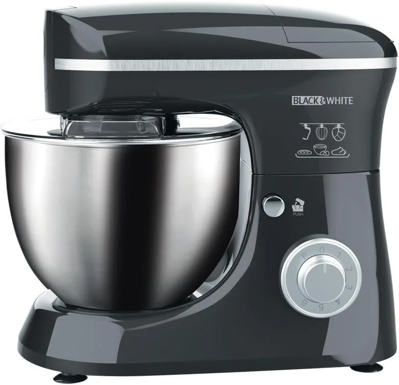 Black & White Electric Stand Mixer – 1300W, 5.5L (Scratches)