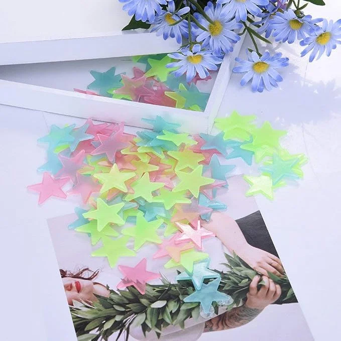 3D Glow in the Dark Stars – Decorative Wall & Ceiling Stickers 300Pcs
