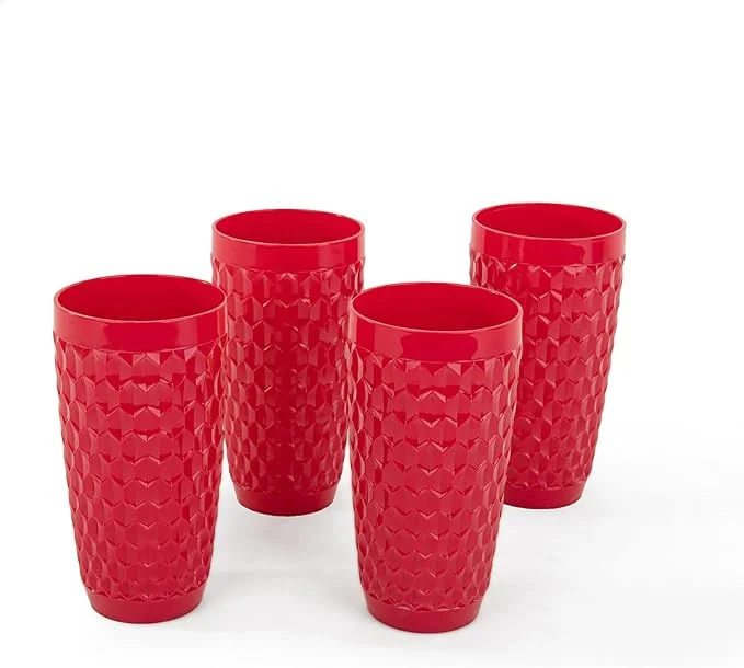 Mintra Home Diamond Tumbler Cups Set – 4 Pieces