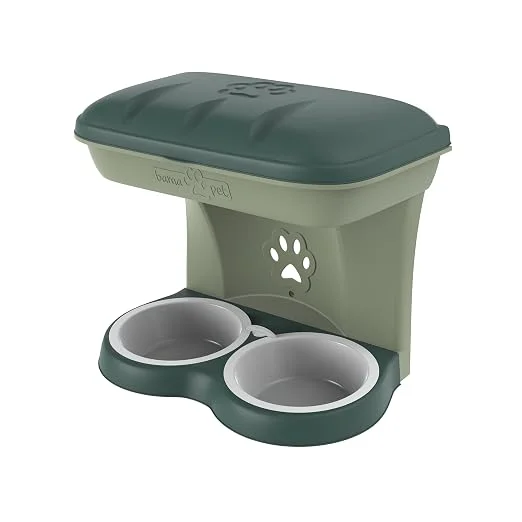 Bama Pet Elevated Food Stand for Large Dogs - Includes 2 Bowls & Storage