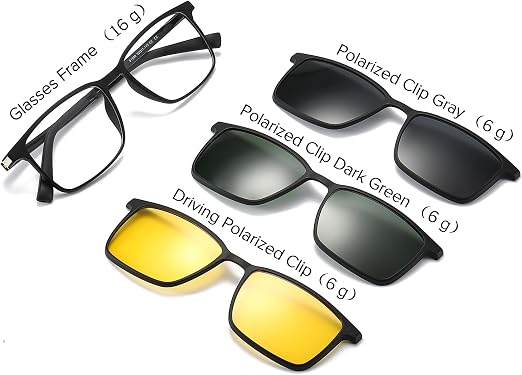 UNIEOWFA Men's Magnetic Clip-On Sunglasses