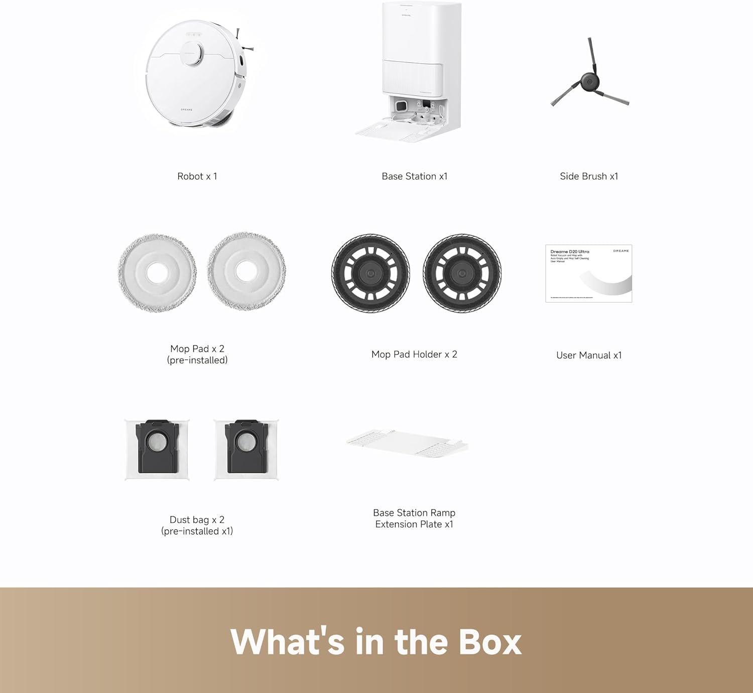 Dreame D20 Ultra Robot Vacuum & Mop 13000Pa Self-Cleaning Auto-Empty White - Have Scratches