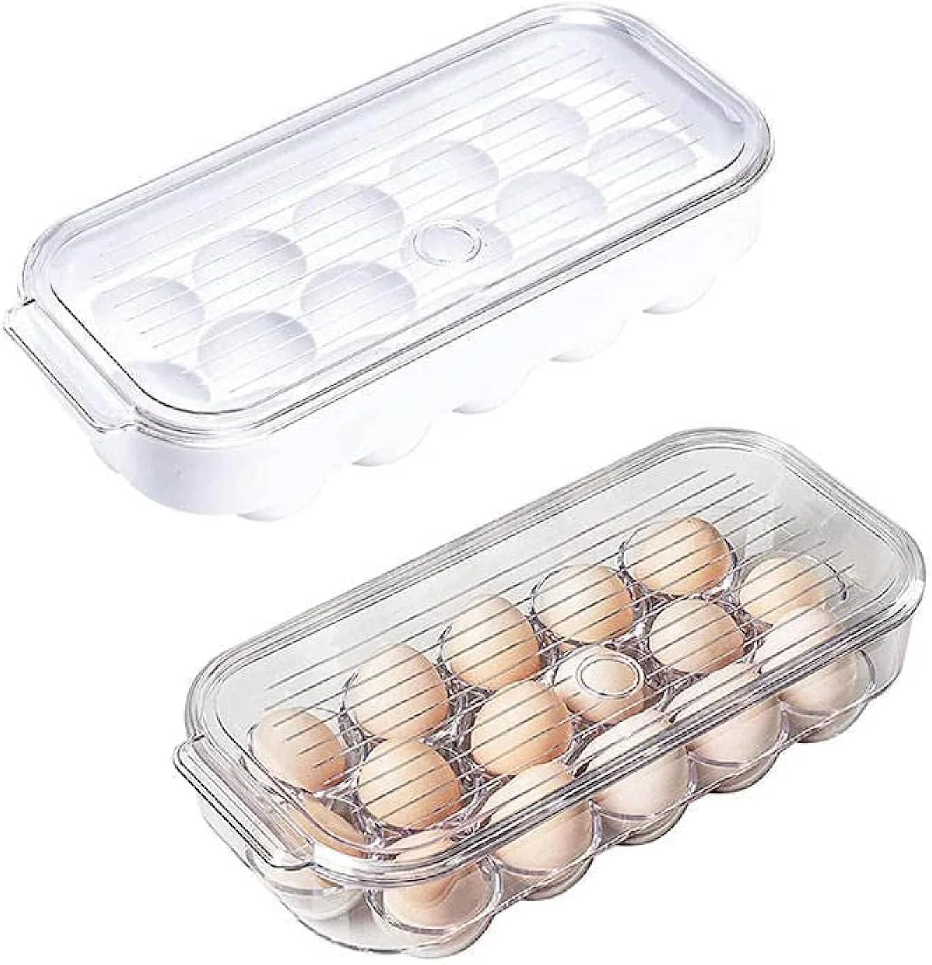ECVV 16-Egg Refrigerator Storage Container with Lid & Handle Clear - Have Scratches