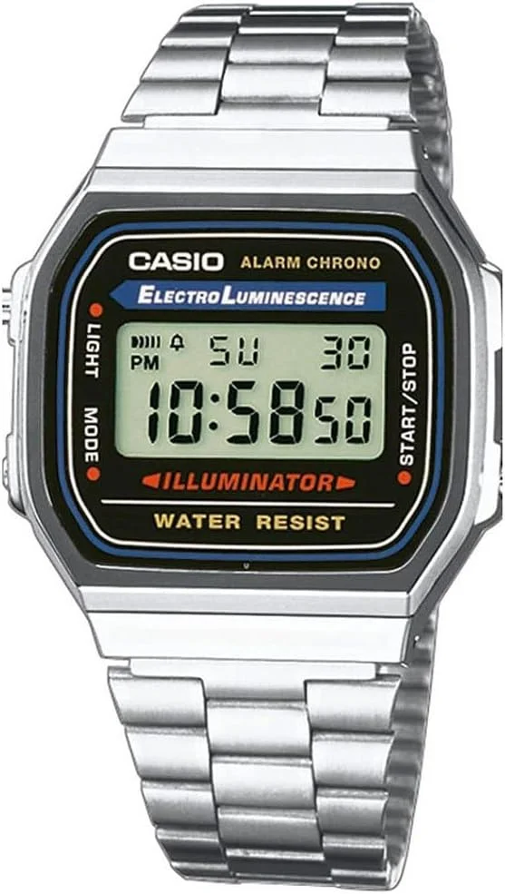 Casio Women Digital Watch A168WA Silver Stainless Steel