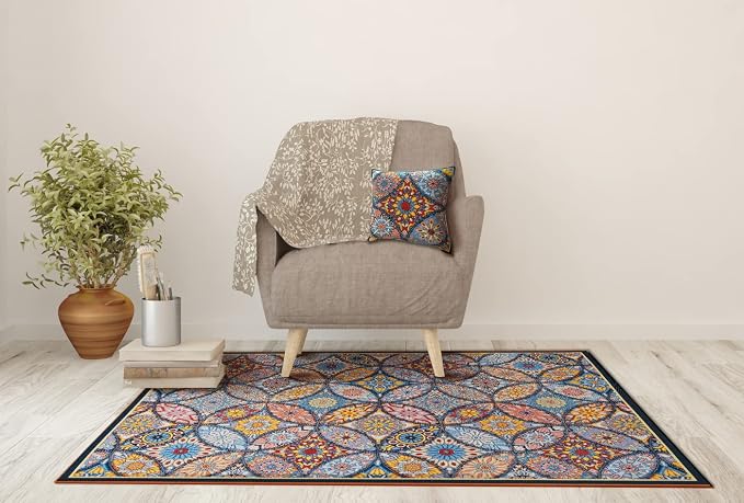 Al Nassagoon Al Sharqeyoon Carpet Arabesque Gobelin 160 × 235 cm + 2 Cushions