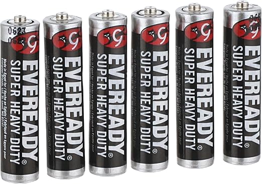 بطاريات حجر ريموت مقاس AAA عبوة من 6 قطع شريط بلستر من Eveready