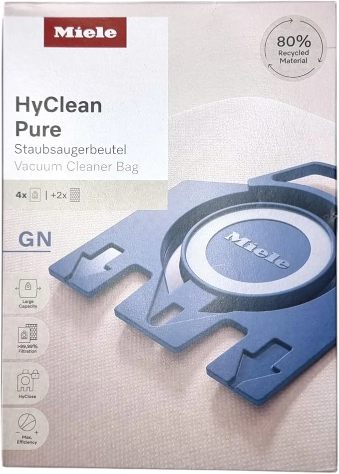 Miele 12421130 GN HyClean Pure 4.5L Vacuum Cleaner Dustbags Pack of 4 with Filters - Damaged Box