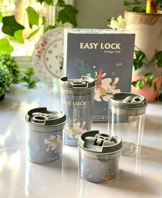4-Piece Acrylic Storage Container Set – Airtight Square Boxes
