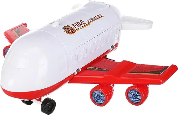 Fire Alloy Light & Music Toy Set – Taxi & Aircraft Mobile Headquarters Playset for Kids