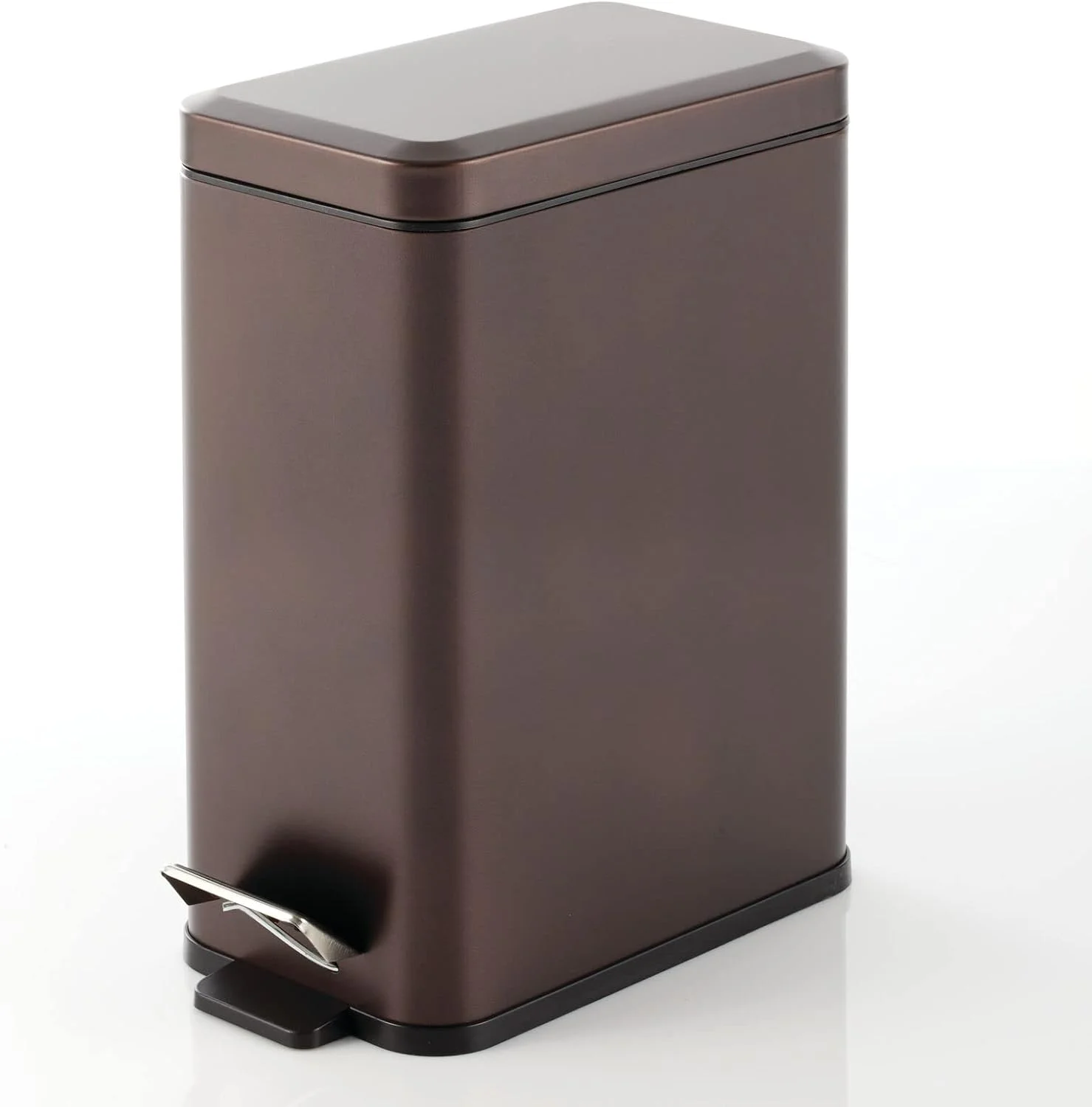 mDesign Trash Can with a Top Lid and Bottom Base –Damaged Box