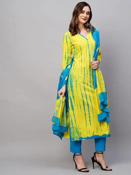 زي تنكري نسائي مع بنطلون من ماركة ANNI DESIGNER لون أصفر