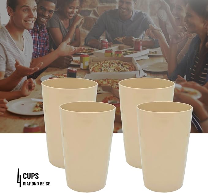 Elite Diamond Plastic Cups Set – 4 Pieces