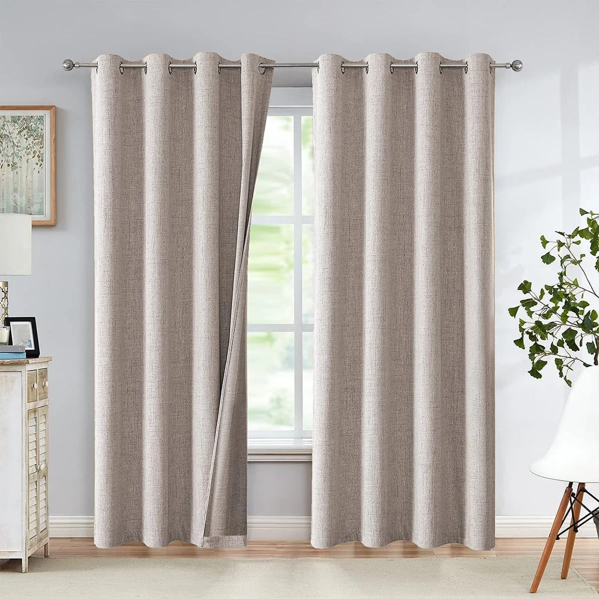 Naguib Selim 100% Blackout Faux Linen Curtains