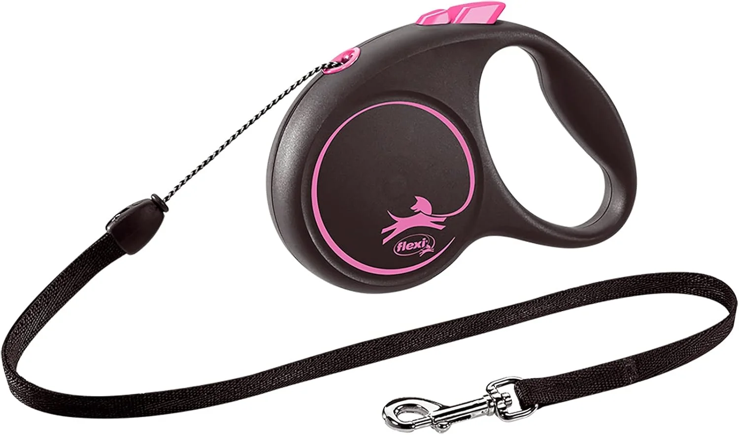 Flexi Black Design S Cord – 5m Retractable Dog Leash for Small Dogs