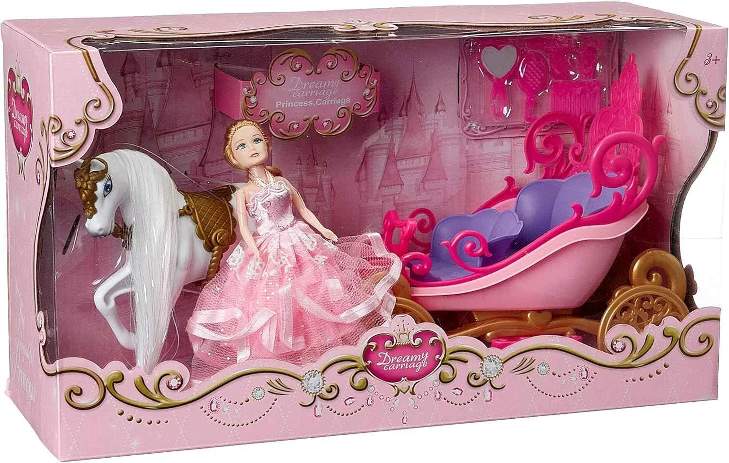 طقم عروسة مع عربة تجرها حصان من Xin Le Toys