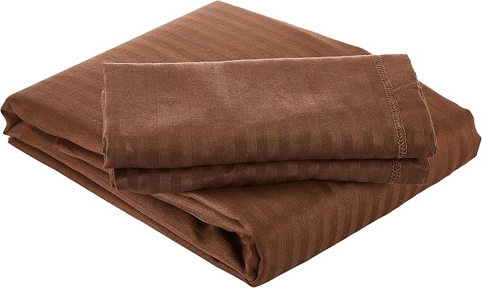Home of linen Premium Striped Flat Bed Sheet