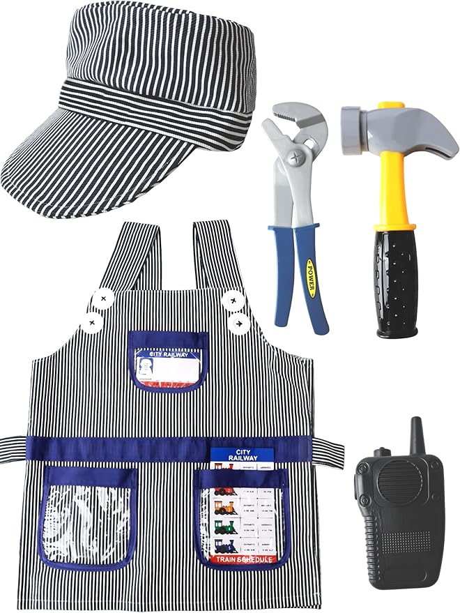 Kids Construction Worker Costume Set with Tools and Accessories