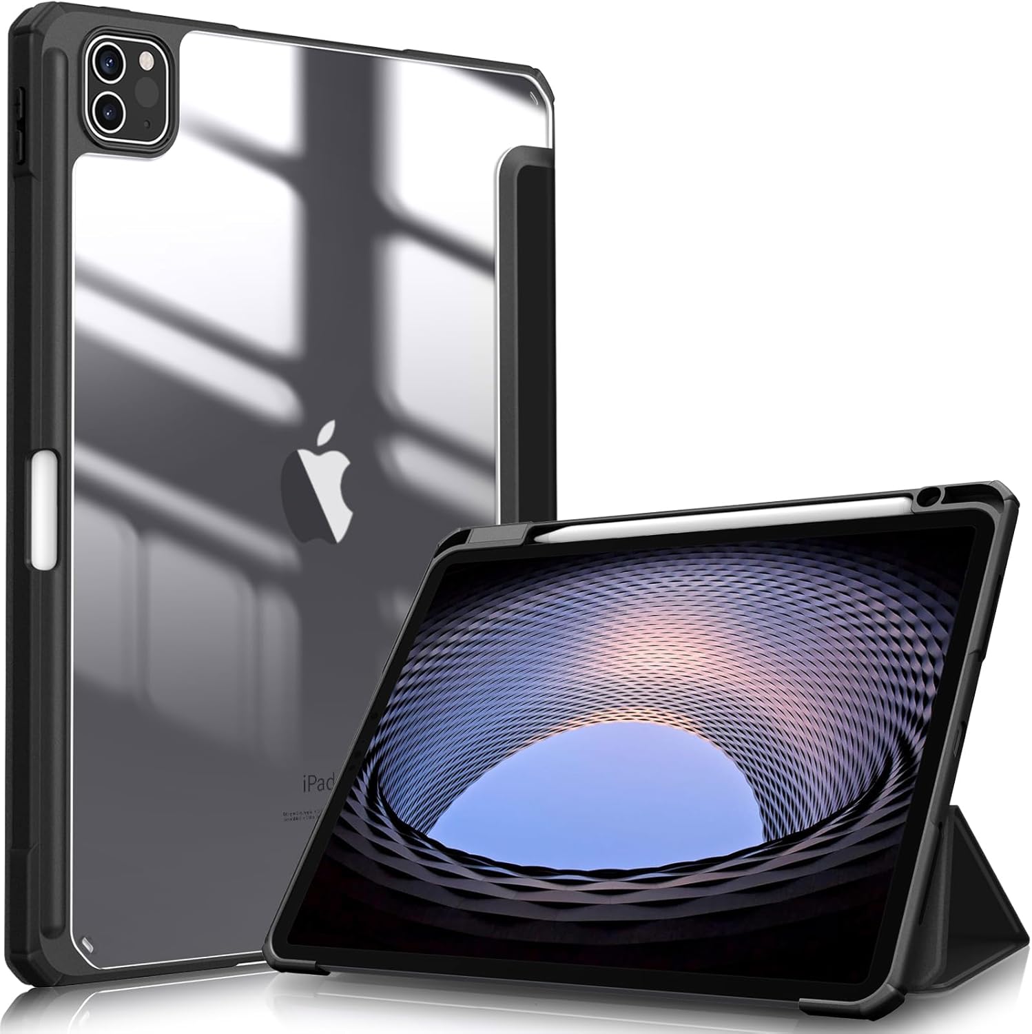 Fintie Clear Shockproof Case for iPad Pro 11-Inch – Protective Cover with Built-in Pencil Holder