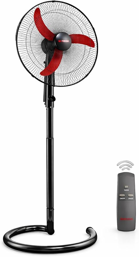 Fresh FSF18 18-Inch Stand Fan with Remote Control – 3 Speed Settings - damage box