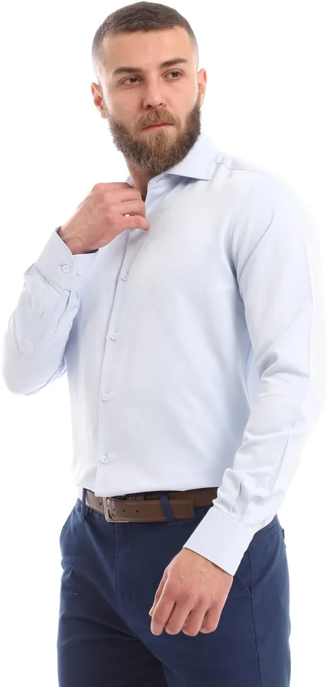 Esla Men Casual Shirt Stylish Comfortable Everyday Work Wear