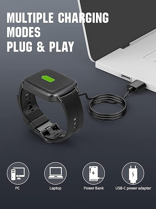 Aliwisdom Universal Magnetic Charging Cable for Smartwatches & Fitness Trackers – USB 4-Pin, 7.62mm Pin Pitch