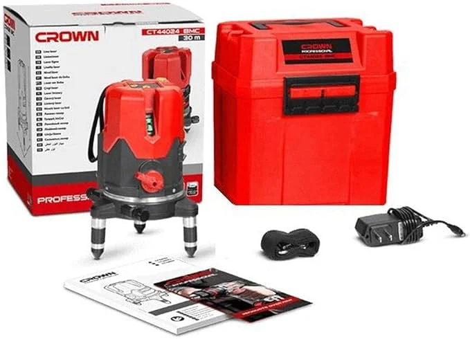 Crown CT44024 Green Line Laser Level 5 Lines, 30m Range – Model 6059
