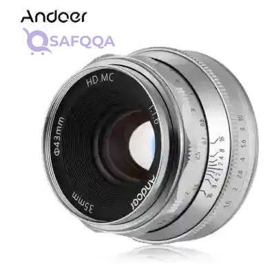 ANDOER E-Mount Mirrorless Camera Lens Large Aperture – Multilayer Coated (Silver/Black)