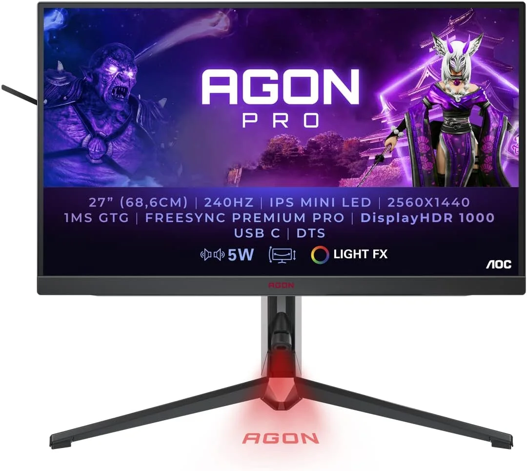 AOC AG274QZM 27 Inch Mini LED Gaming Monitor Black (Damage Box)